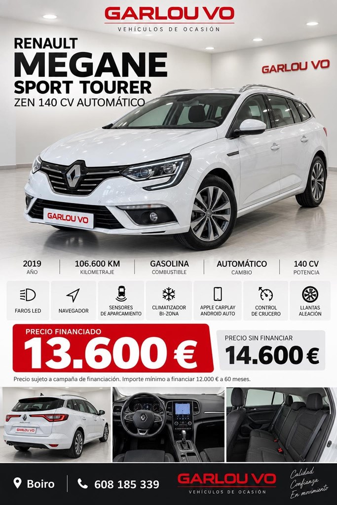 Foto 13 RENAULT MEGANE SPORT TOURER  ZEN 140CV AUTOMATICO